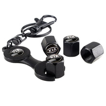Load image into Gallery viewer, 4pcs KIA Title Silver Wheel Tire Valve Caps+Keychain
