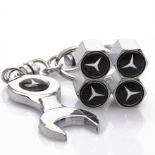 Load image into Gallery viewer, 4pcs Mercedes Tire Valve Caps + Keychain
