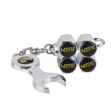 Load image into Gallery viewer, 4pcs NOS Black Wheel Tire Valve Caps+Keychain
