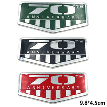 Load image into Gallery viewer, 70th Car Stickers Metal Emblem Badge Decal for Jeep Wrangler Cherokee Compass Patriot 70th Anniversary Emblem Stickers
