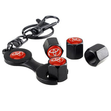Load image into Gallery viewer, 4pcs Toyota Wheel Tire Valve Caps+Keychain
