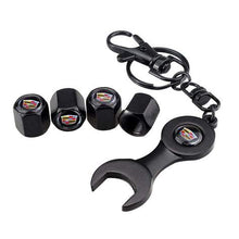 Load image into Gallery viewer, 4pcs Cadillac Logo Wheel Tire Valve Caps+Keychain
