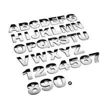 Load image into Gallery viewer, Letters (Alphabet) &amp; Numerals Car Emblem Sticker - Silver

