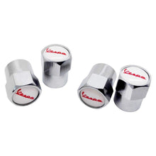 Load image into Gallery viewer, 4pcs Vespa Red &amp; White Logo Tire Valve Caps
