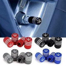 Load image into Gallery viewer, 4pcs Maserati Logo Tire Valve Caps - White Logo
