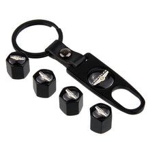Load image into Gallery viewer, 4pcs Chrysler Logo Tire Valve Caps + Keychain
