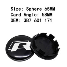 Load image into Gallery viewer, 65mm Volkswagen Rline Wheel Center Caps
