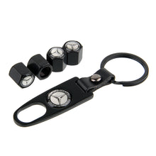 Load image into Gallery viewer, Mercedes Benz Tire Valve Caps + KeyChain
