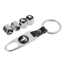 Load image into Gallery viewer, 4pcs Tesla Logo Tire Valve Caps + Keychain
