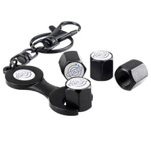 Load image into Gallery viewer, 4pcs Volvo Logo Type1 Silver Wheel Tire Valve Caps+Keychain
