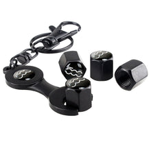 Load image into Gallery viewer, Fiat 500 Wheel Tire Valve Caps+Keychain
