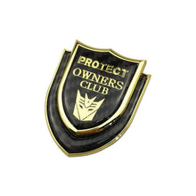Load image into Gallery viewer, Transformers Logo Owners Club Shield Emblem Sticker
