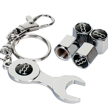 Load image into Gallery viewer, Fiat 500 Wheel Tire Valve Caps+Keychain
