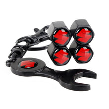 Load image into Gallery viewer, 4pcs Suzuki Logo3 Silver Wheel Tire Valve Caps+Keychain
