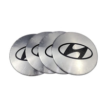 Load image into Gallery viewer, 4pcs 56.5mm Hyundai Logo Black Wheel Centre Stickers
