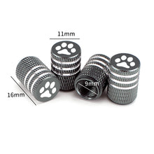 Load image into Gallery viewer, 4pcs Paw Footprint Logo Tire Valve Caps
