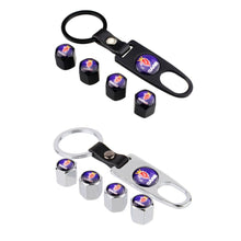 Load image into Gallery viewer, 4pcs SAAB Logo Silver Wheel Tire Valve Caps + Keychain
