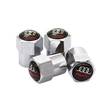 Load image into Gallery viewer, 4pcs Audi Black Background Logo Tire Valve Caps
