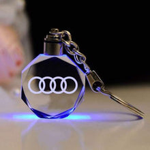 Load image into Gallery viewer, Audi Logo LED Crystal Light Changing Keychain
