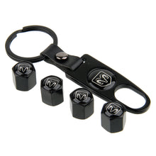 Load image into Gallery viewer, Dodge Logo Tire Valve Caps with Keychain
