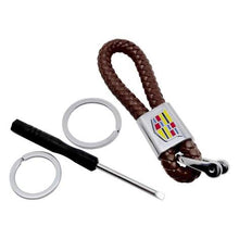 Load image into Gallery viewer, Keychain Leather+Metal Cadillac Logo
