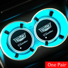Load image into Gallery viewer, 2pcs Cadillac Logo Led Cup Holder Mat Pad
