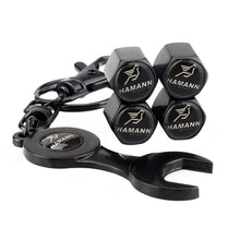 Load image into Gallery viewer, 4pcs BMW Logo Tire Valve Caps+Keychain

