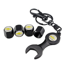 Load image into Gallery viewer, 4pcs Chevrolet Logo Silver Wheel Tire Valve Caps+Keychain
