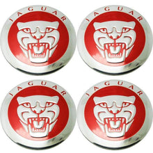 Load image into Gallery viewer, 4pcs 56mm Jaguar Wheel Center HubCaps Sticker Red
