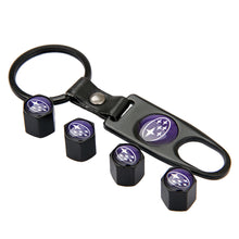 Load image into Gallery viewer, 4pcs Subaru Logo Tire Valve Caps + Keychain
