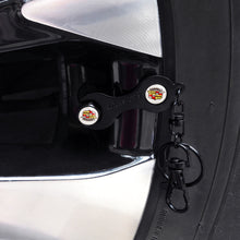 Load image into Gallery viewer, 4pcs Cadillac Logo Wheel Tire Valve Caps+Keychain
