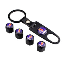 Load image into Gallery viewer, 4pcs SAAB Logo Silver Wheel Tire Valve Caps + Keychain
