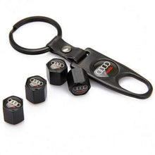 Load image into Gallery viewer, 4pcs Audi Logo Tire Valve Caps + Keychain
