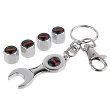 Load image into Gallery viewer, 4pcs GMC Logo Type2 Silver Wheel Tire Valve Caps+Keychain

