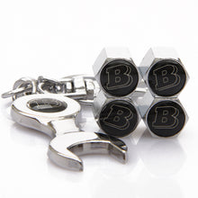 Load image into Gallery viewer, 4pcs Mercedes Tire Valve Caps + Keychain
