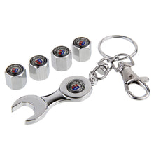 Load image into Gallery viewer, 4pcs BMW Logo Tire Valve Caps+Keychain
