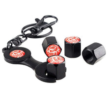 Load image into Gallery viewer, 4pcs Dragon Black Wheel Tire Valve Caps+Keychain
