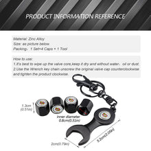 Load image into Gallery viewer, 4pcs Cadillac Logo Black Wheel Tire Valve Caps+Keychain
