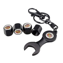 Load image into Gallery viewer, 4pcs Cadillac Logo Wheel Tire Valve Caps+Keychain
