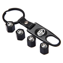 Load image into Gallery viewer, 4pcs Toyota TRD Logo Tire Valve Caps + Keychain

