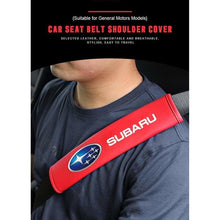 Load image into Gallery viewer, 2pcs Subaru Logo Seat Belt Pads
