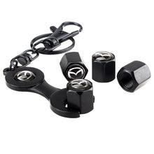 Load image into Gallery viewer, 4pcs Mazda Wheel Tire Valve Caps+Keychain
